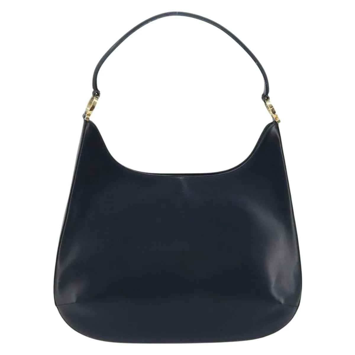 Salvatore Ferragamo Gancini Leather Navy Leather Handbag (Pre-Owned)