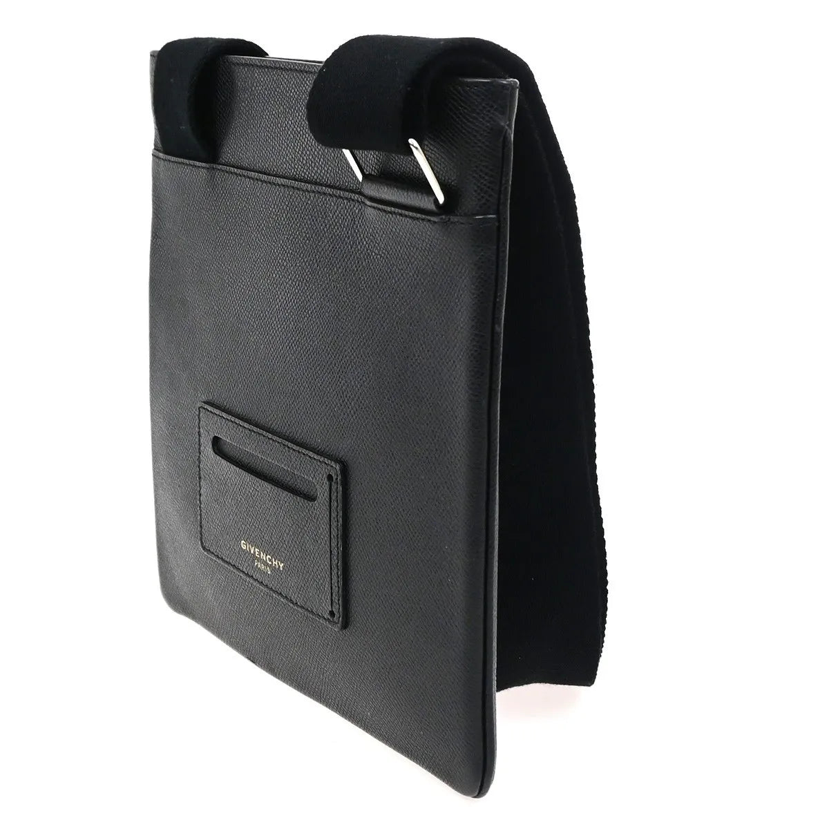Givenchy Logo Messenger Leather Black Leather Shoulder Bag Bag (Pre-Owned)