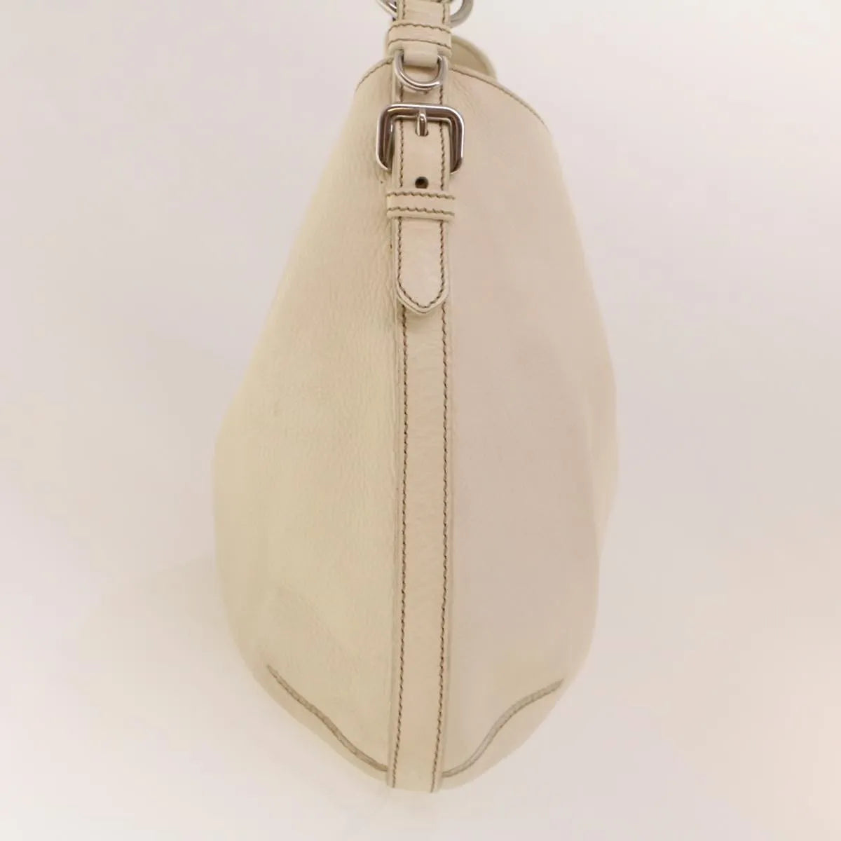 Prada Vintage Shoulder Bag Leather White Leather Shoulder Bag Bag (Pre-Owned)