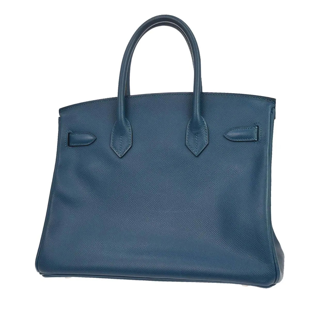 Hermes Birkin Blue Togo With Palladium Hardware Blue Leather Handbag (Pre-Owned)