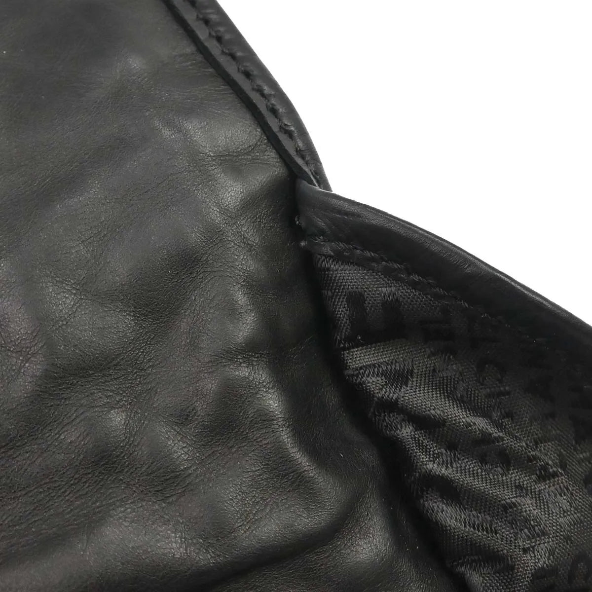 Chanel Vintage Logo Messenger Quilted Aged Calfskin Black Leather Shoulder Bag Bag (Pre-Owned)