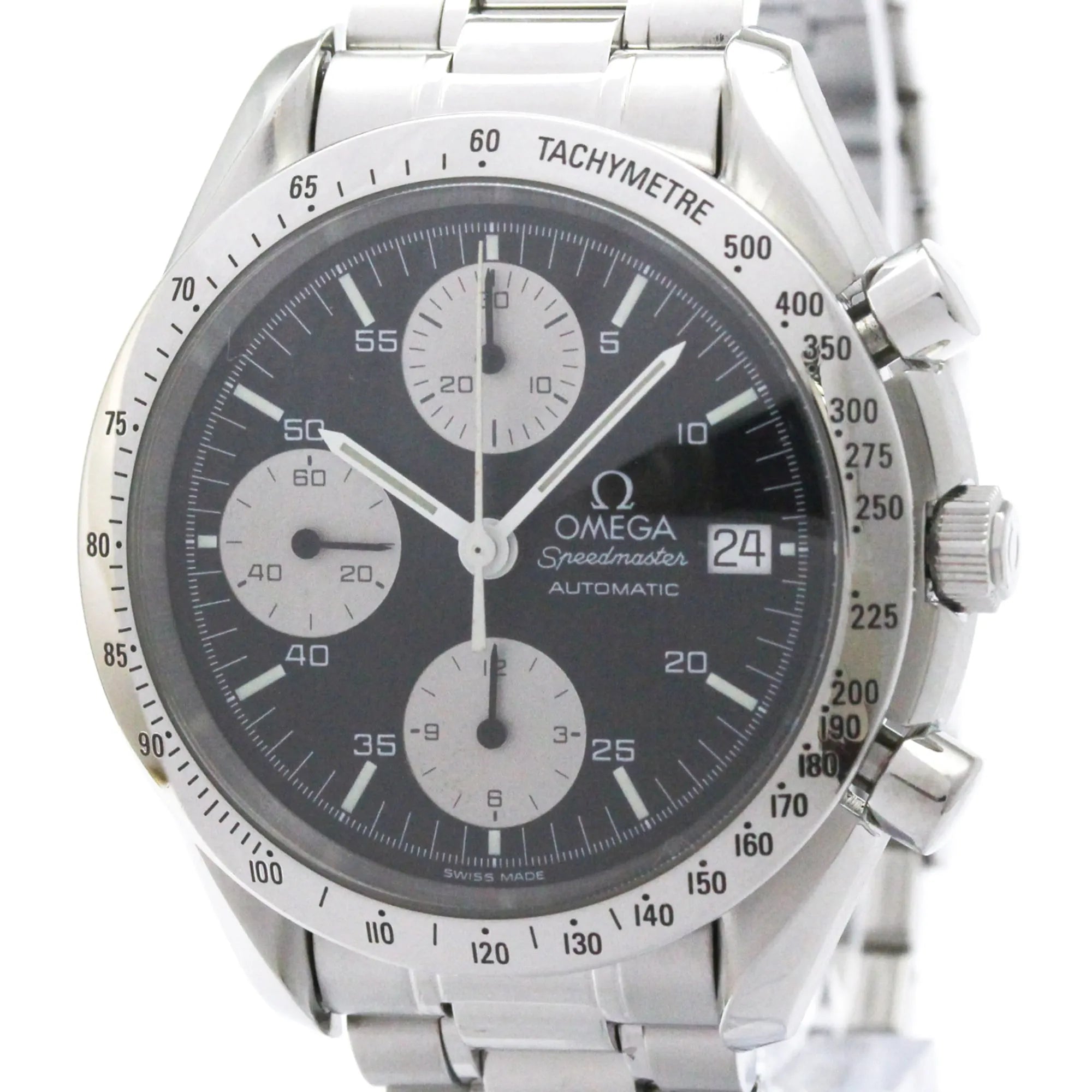 Omega Speedmaster Date Chronograph Automatic Stainless Steel Watch (Pre-Owned)