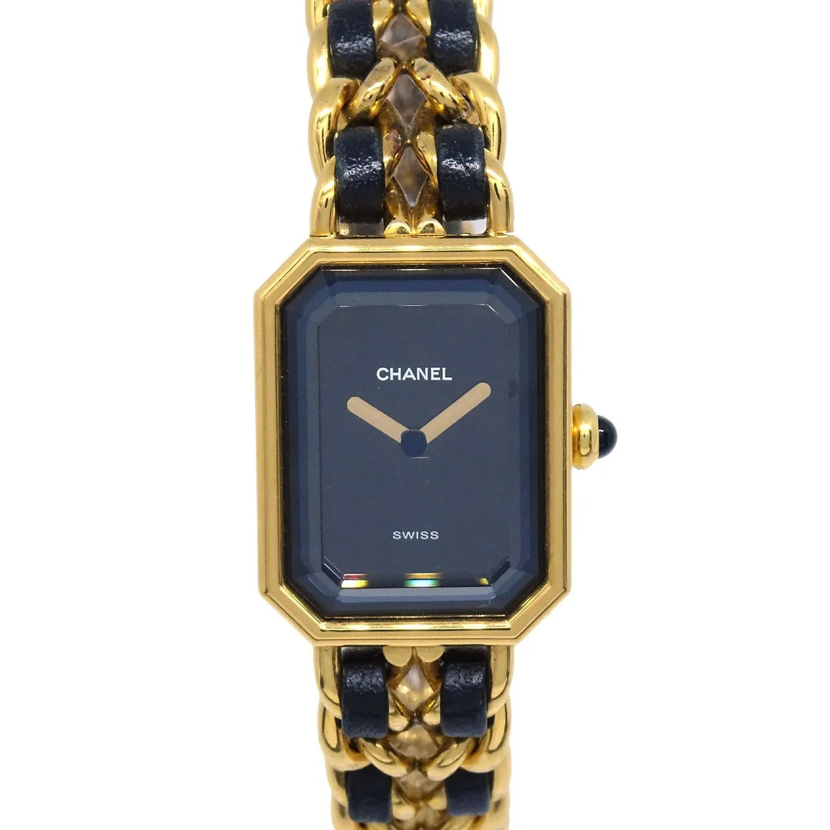 Chanel Premiere Rock Quartz Plated Metal And Leather Watch (Pre-Owned)