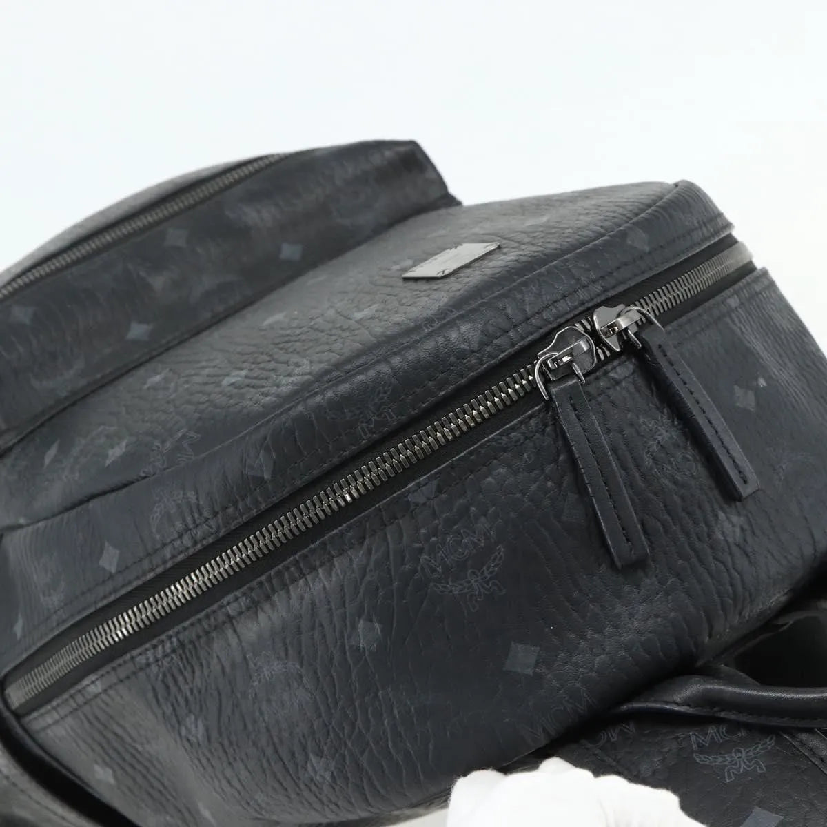 MCM Vintage Vicetos Leather Black Leather Backpack Bag (Pre-Owned)