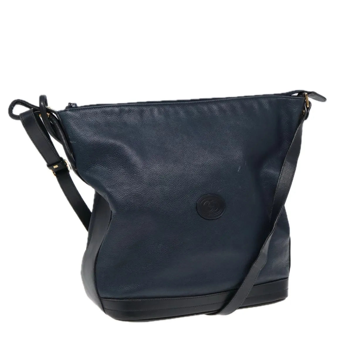 Gucci Vintage Leather Navy Leather Shoulder Bag Bag (Pre-Owned)