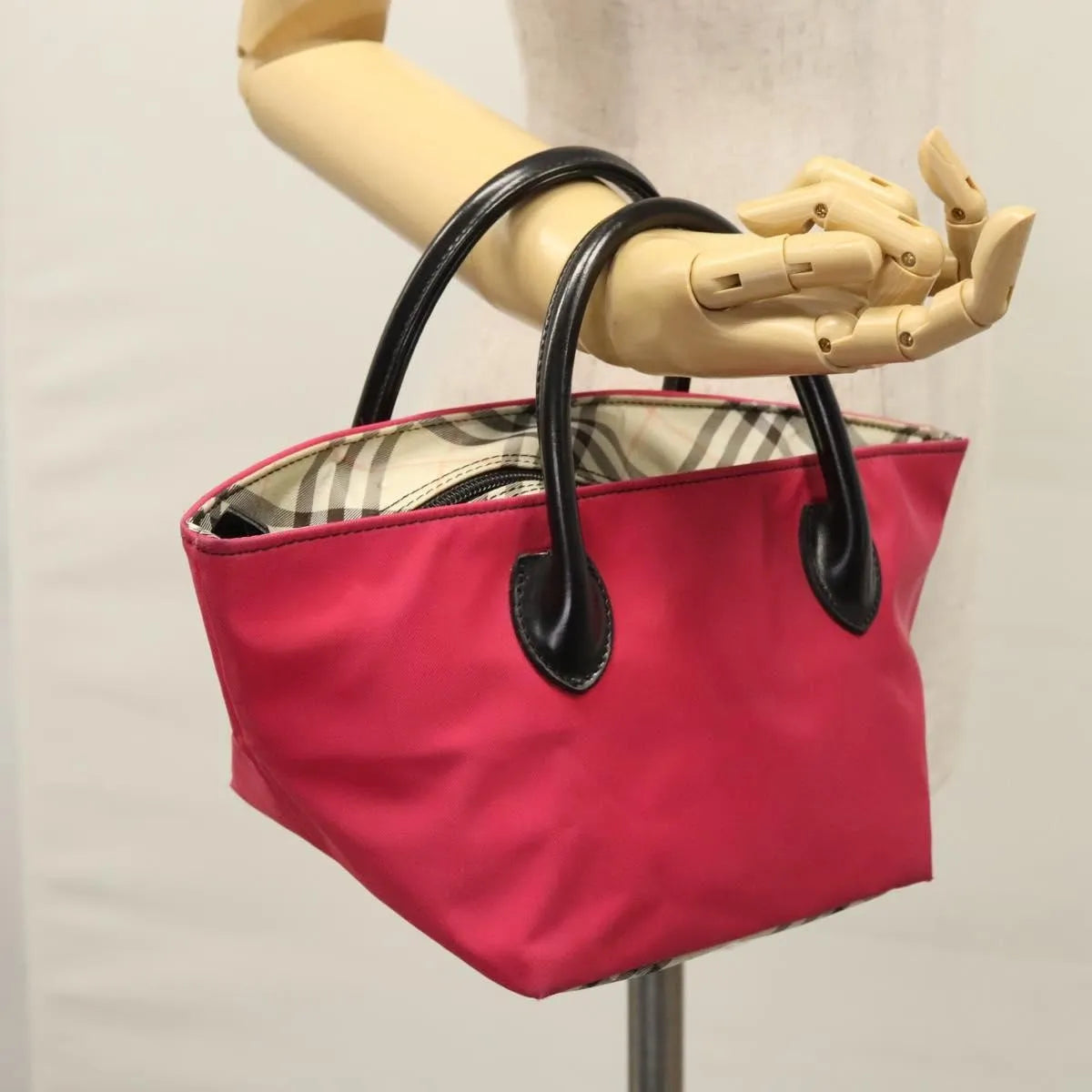 Burberry Blue Label Nylon Pink Nylon Tote Bag Bag (Pre-Owned)