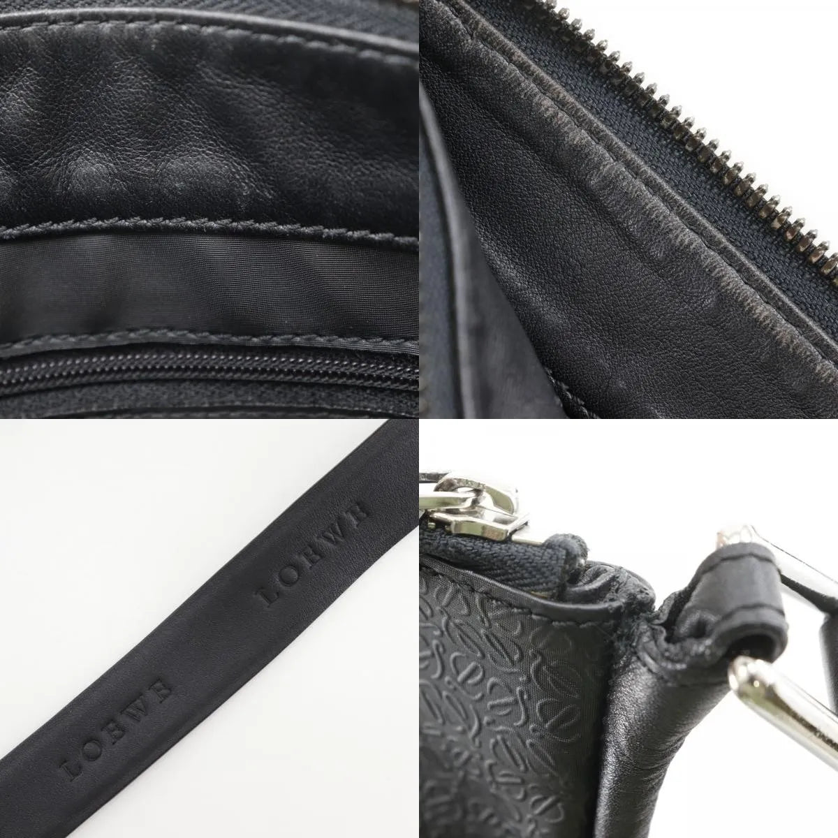 Loewe Repeat Anagram Canvas Black Canvas Shoulder Bag Bag (Pre-Owned)