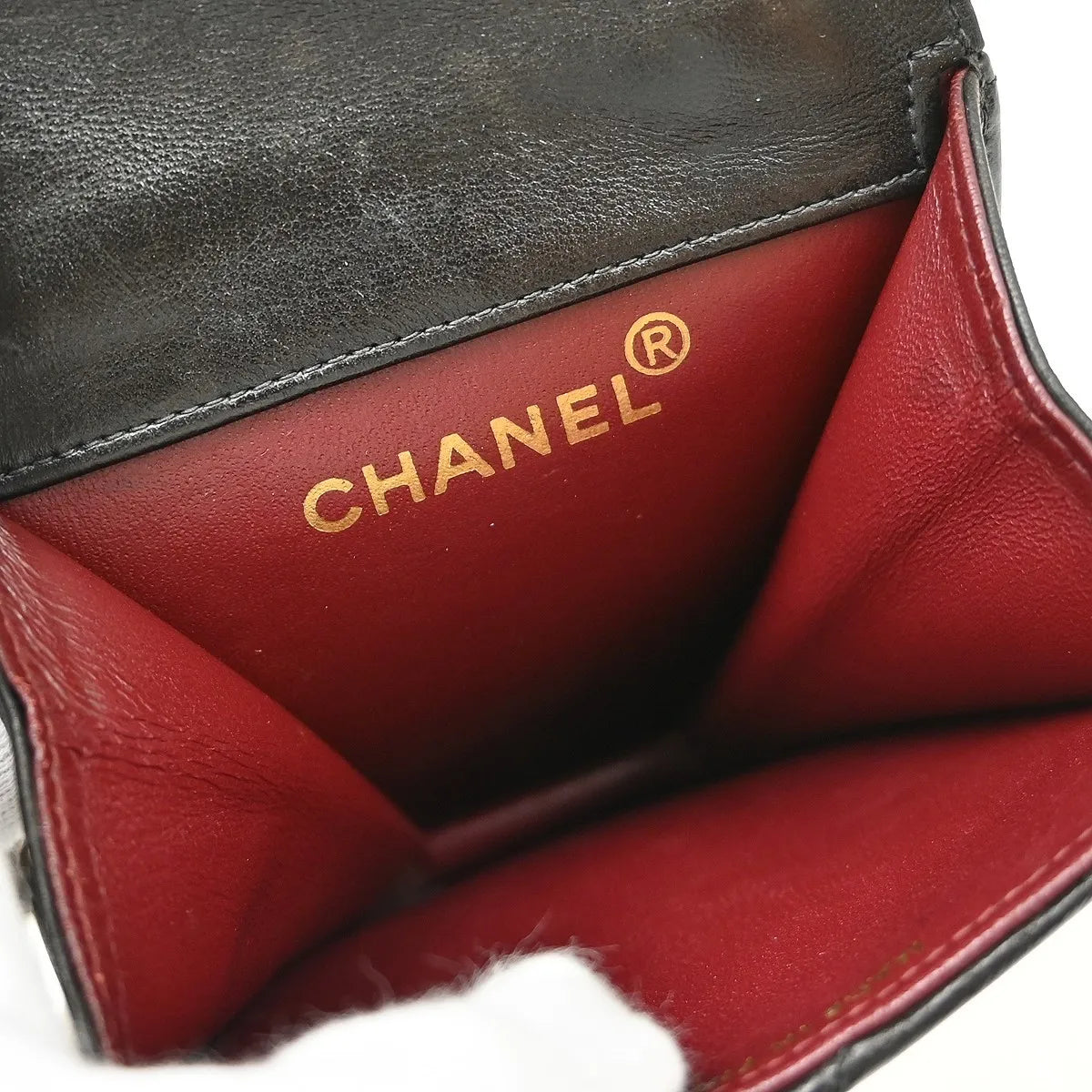 Chanel Vintage Button Waist Bag Quilted Lambskin Black Leather Shoulder Bag Bag (Pre-Owned)