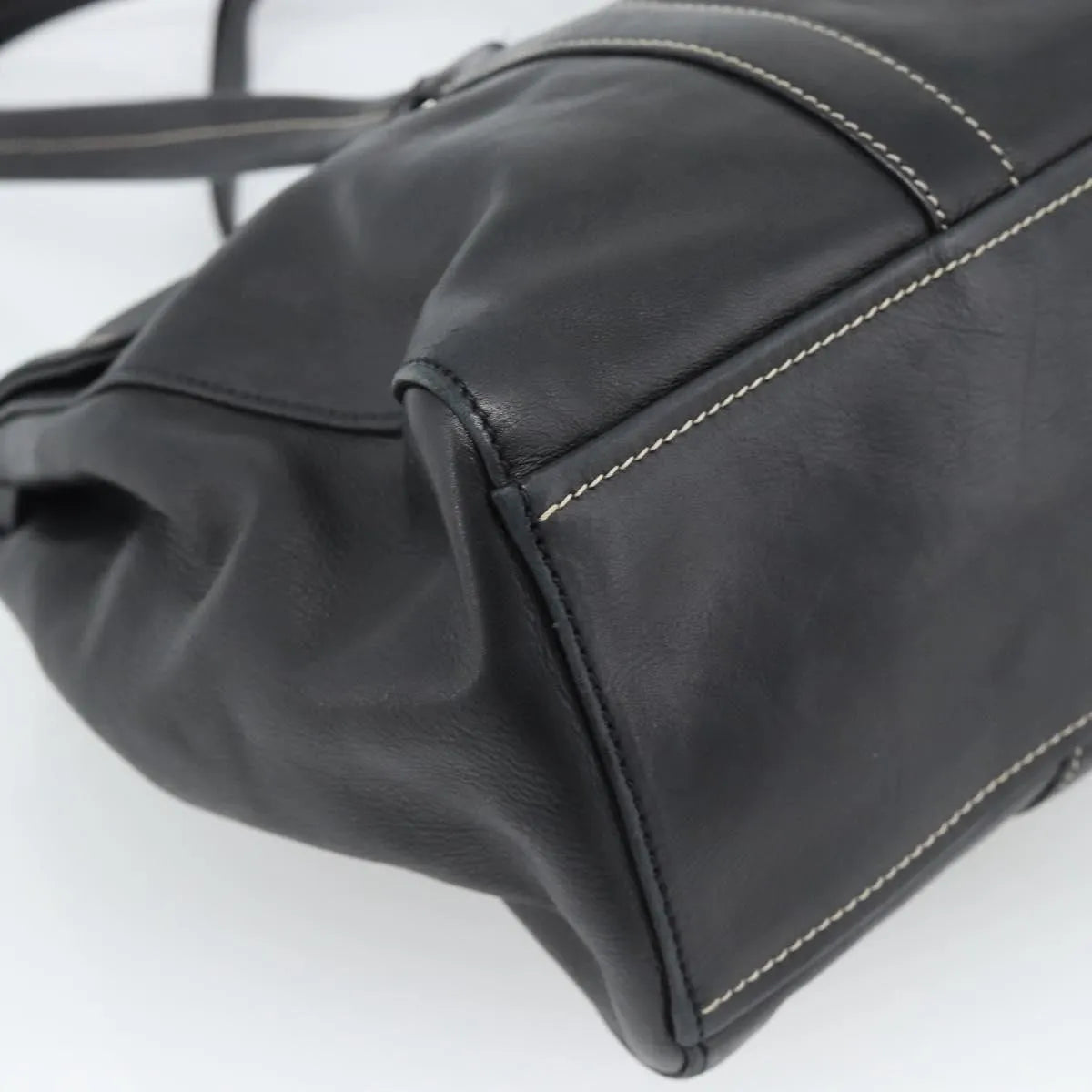 Prada Convertible Shopping Tote Saffiano Leather Saffiano Leather Black Leather Tote Bag Bag (Pre-Owned)