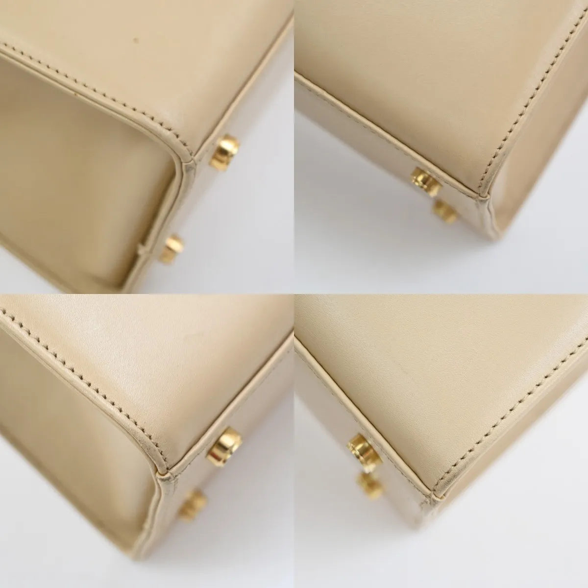 Salvatore Ferragamo Vala Leather Beige Leather Shoulder Bag Bag (Pre-Owned)