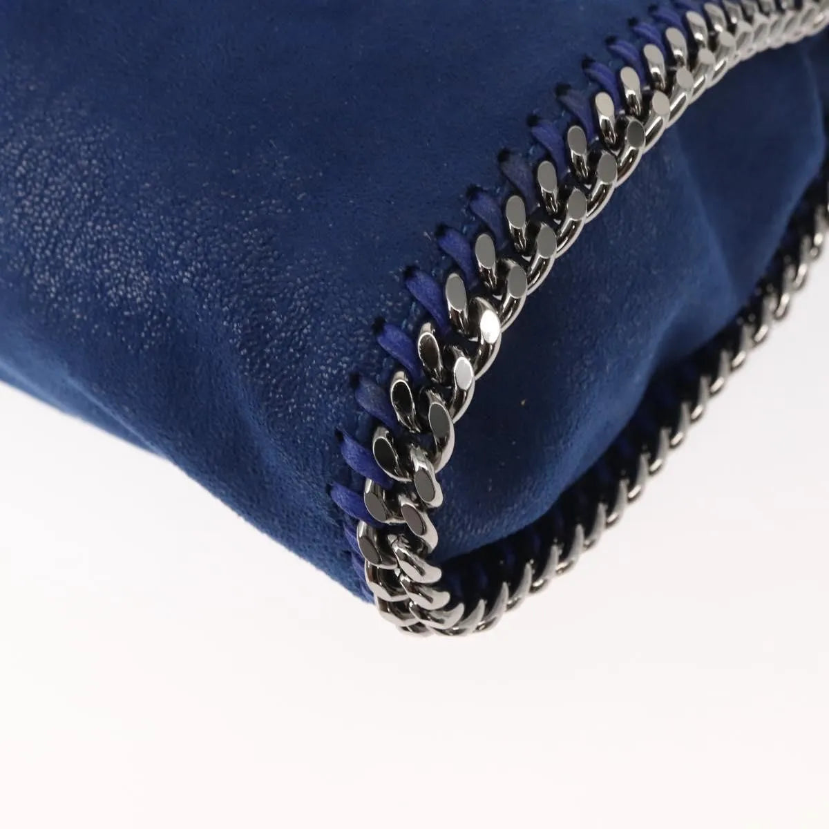 Stella Mccartney Falabella Fold Over Shaggy Deer Blue Polyester Shoulder Bag Bag (Pre-Owned)