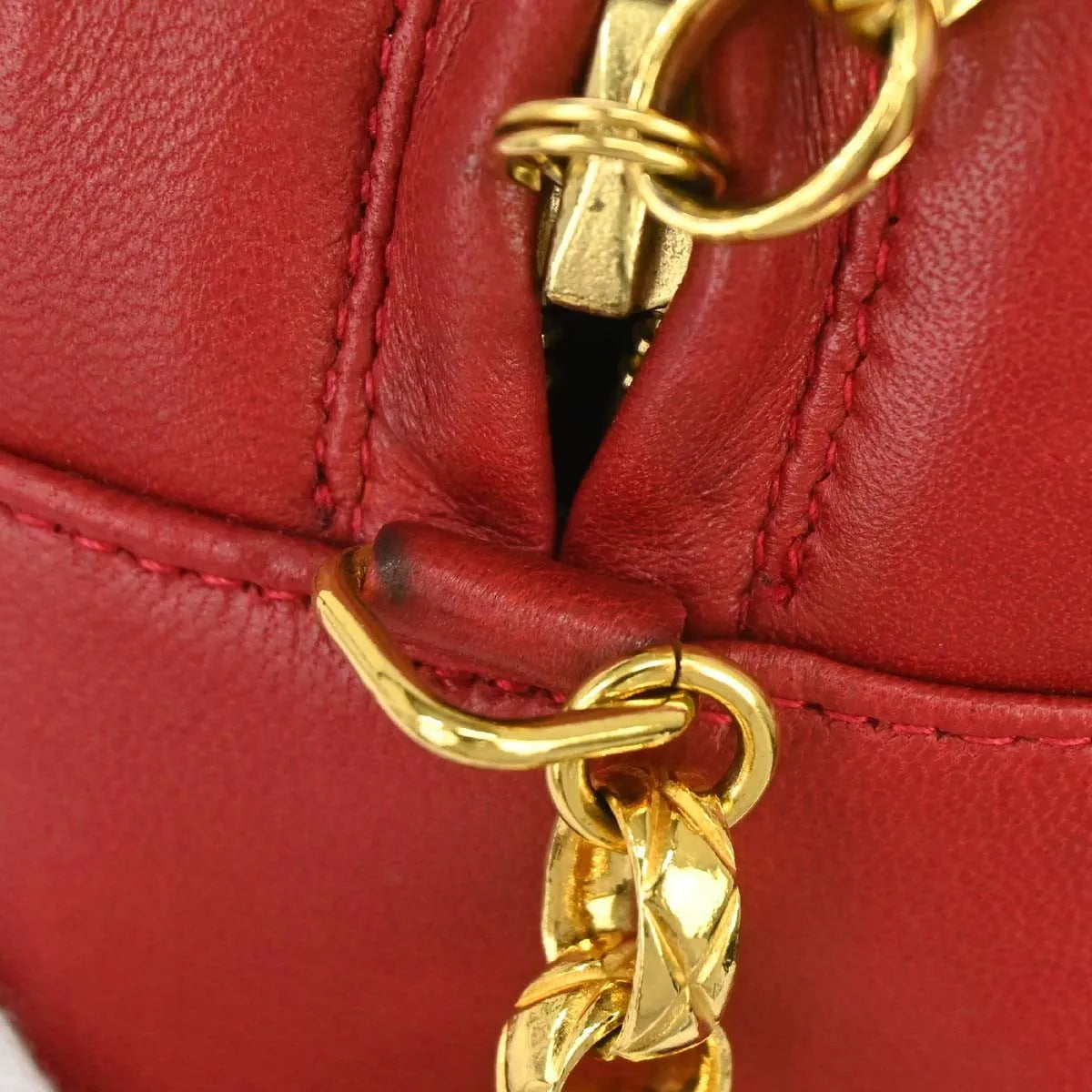 Chanel Vintage Camera Tassel Lambskin Red Leather Shoulder Bag Bag (Pre-Owned)