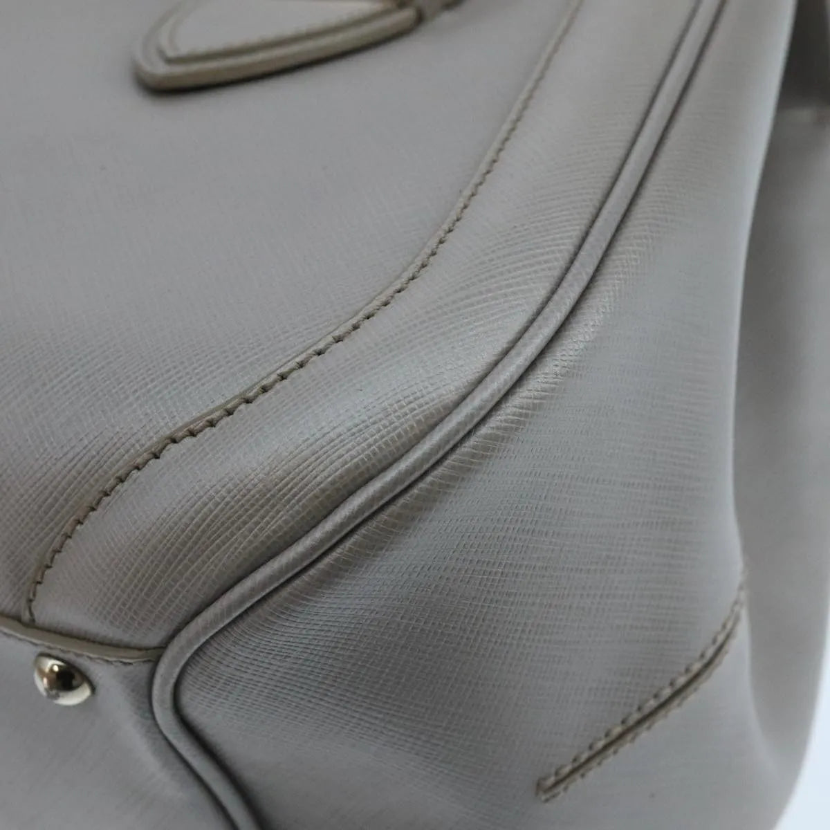 Salvatore Ferragamo Virna Satchel Leather Silver Leather Handbag (Pre-Owned)