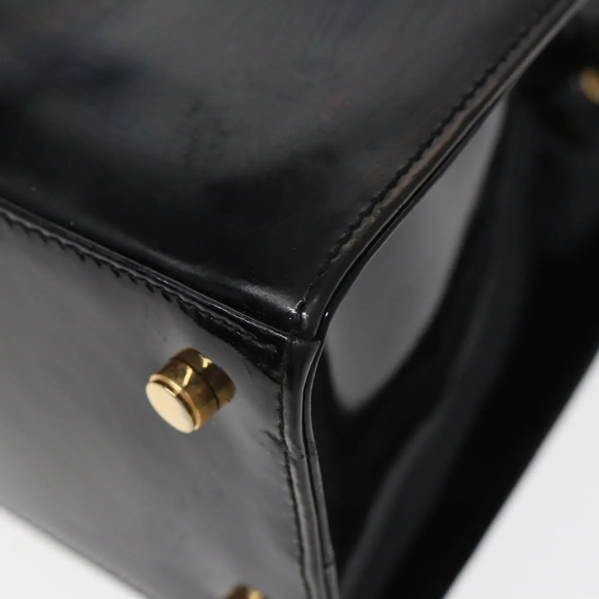 Salvatore Ferragamo Vara Patent Leather Black Patent_Leather Shoulder Bag Bag (Pre-Owned)