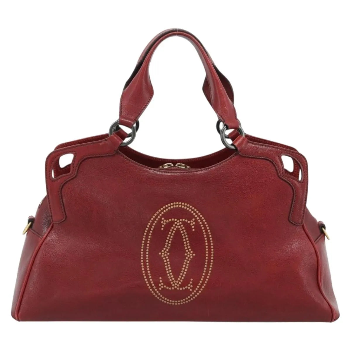 Cartier Marcello Leather Red Leather Handbag (Pre-Owned)