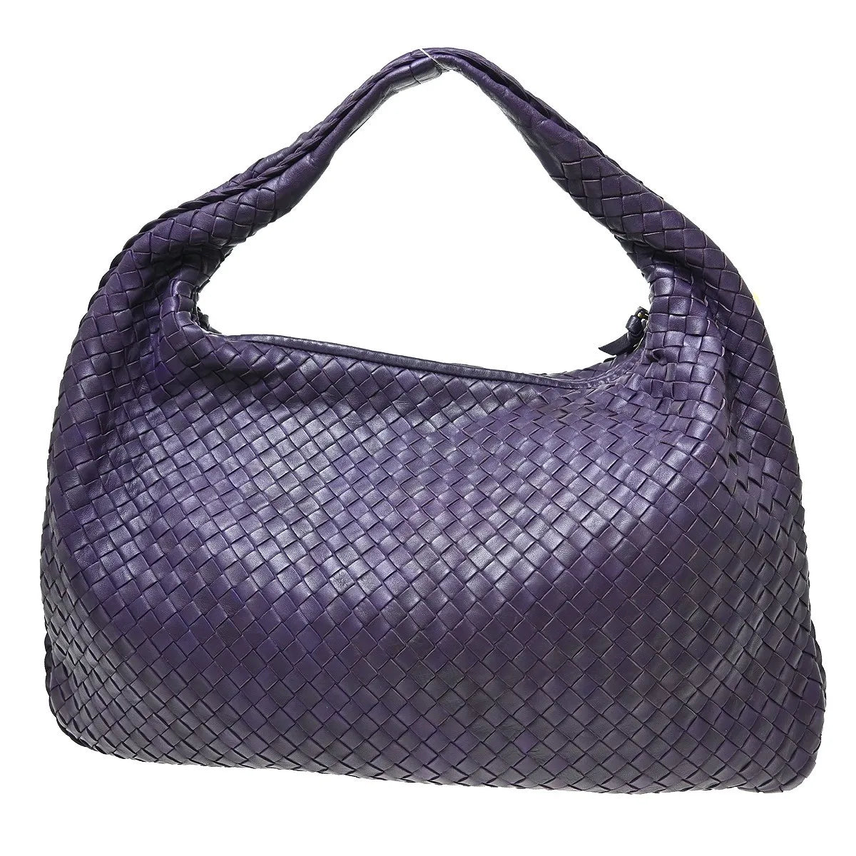 Bottega Veneta Veneta Hobo Intrecciato Nappa Purple Leather Handbag (Pre-Owned)