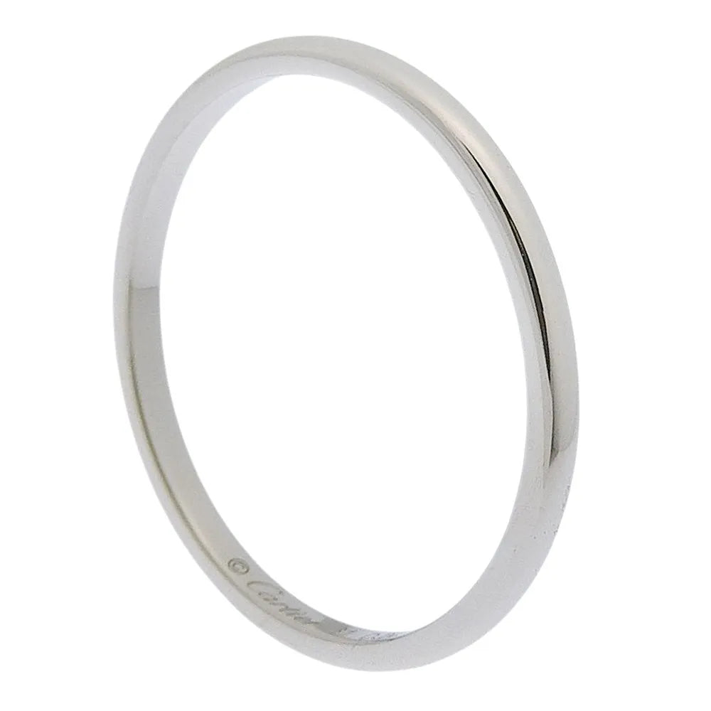 Cartier 1895 Wedding Band Platinum Silver Platinum Ring Jewelry (Pre-Owned)