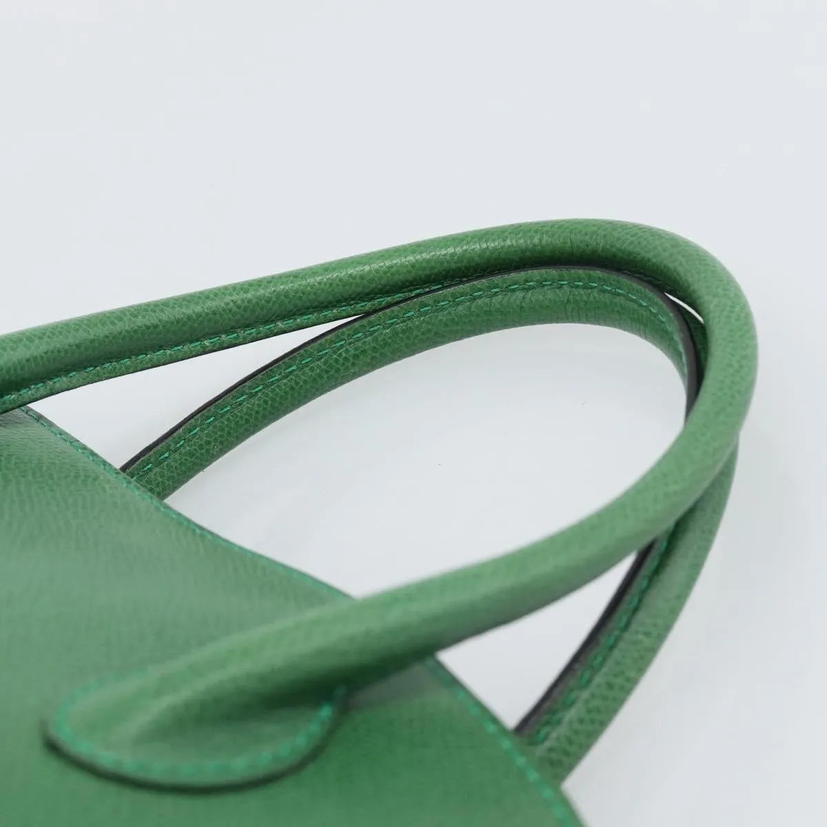 Celine Vintage Convertible Bowler Leather Green Leather Handbag (Pre-Owned)