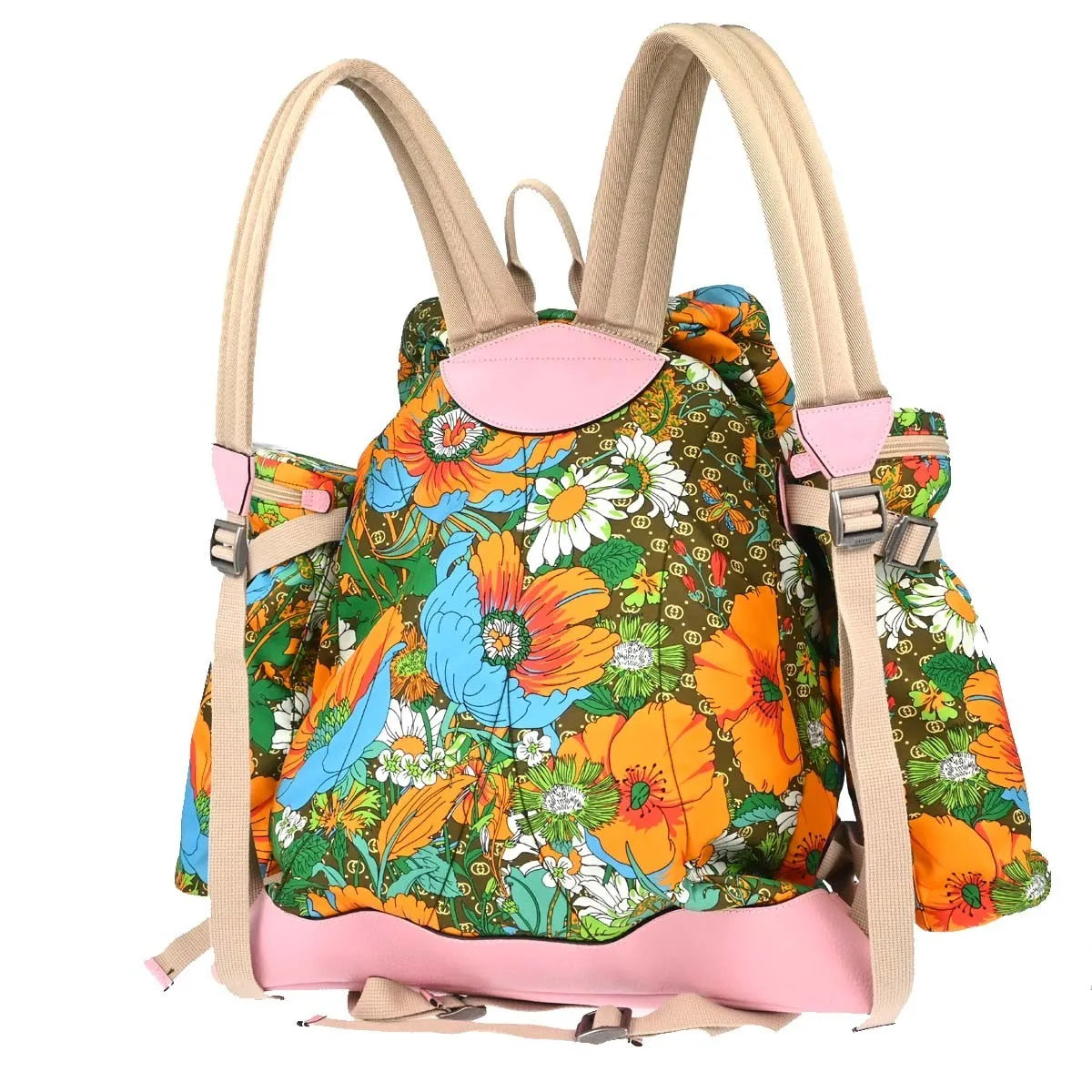 Gucci Gucci X The North Face Flap Printed Nylon Multicolour Canvas Backpack Bag (Pre-Owned)