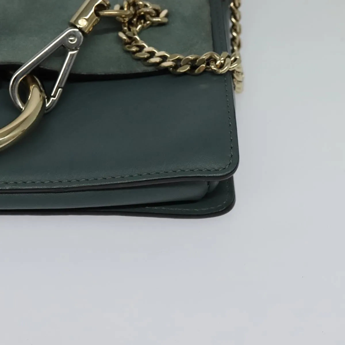 Chloe Faye Shoulder Bag Leather And Suede Blue Suede Shoulder Bag Bag (Pre-Owned)