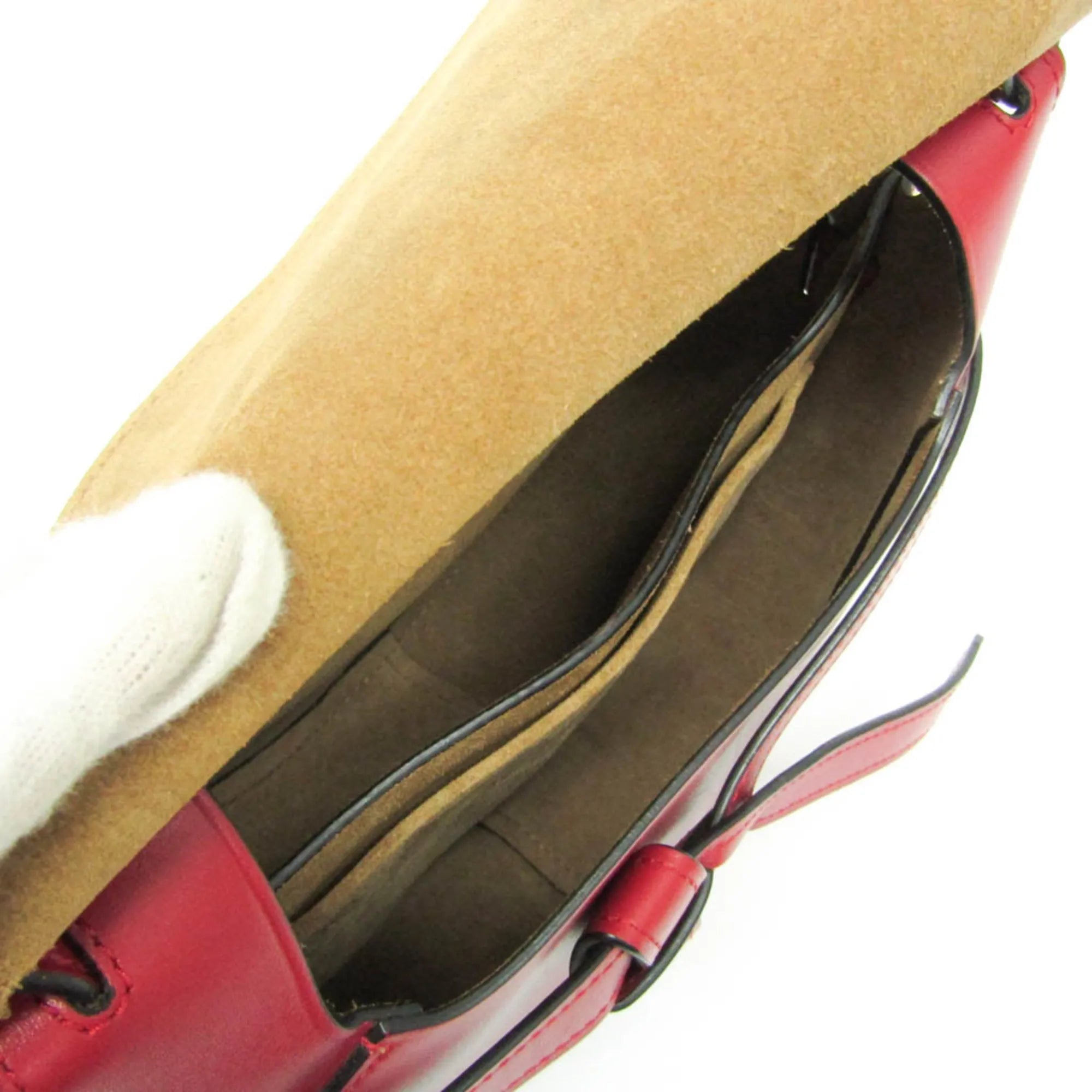 Loewe Metal Gate Leather Red Leather Shoulder Bag Bag (Pre-Owned)