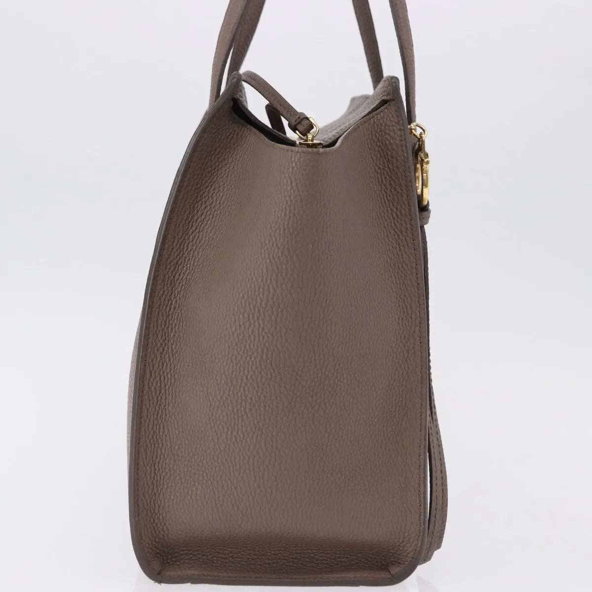 Salvatore Ferragamo Amy Tote Pebbled Leather Beige Leather Tote Bag Bag (Pre-Owned)