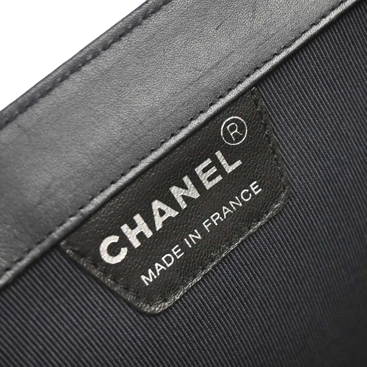 Chanel Vintage Chocolate Bar Tote Quilted Leather Black Leather Tote Bag Bag (Pre-Owned)