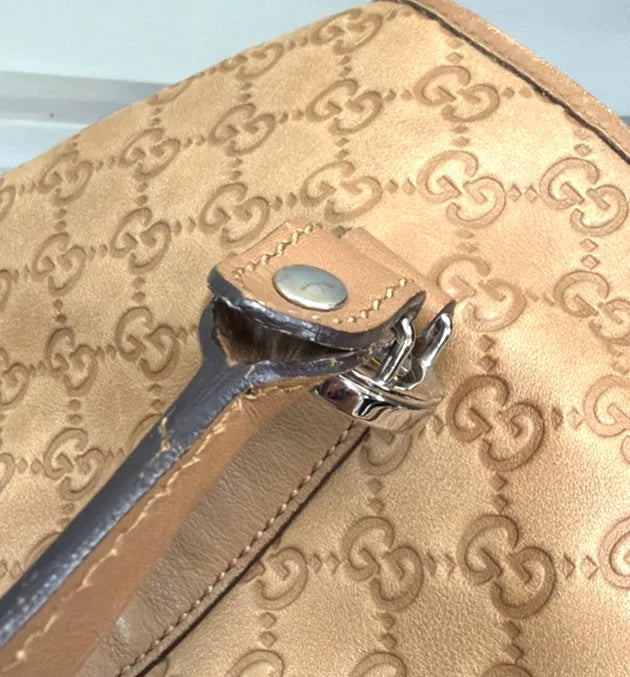 Gucci Twins Tote Guccissima Leather Brown Leather Tote Bag Bag (Pre-Owned)