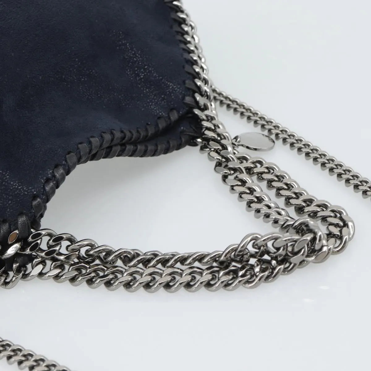 Stella Mccartney Falabella Fold Over Faux Leather Navy Polyester Shoulder Bag Bag (Pre-Owned)