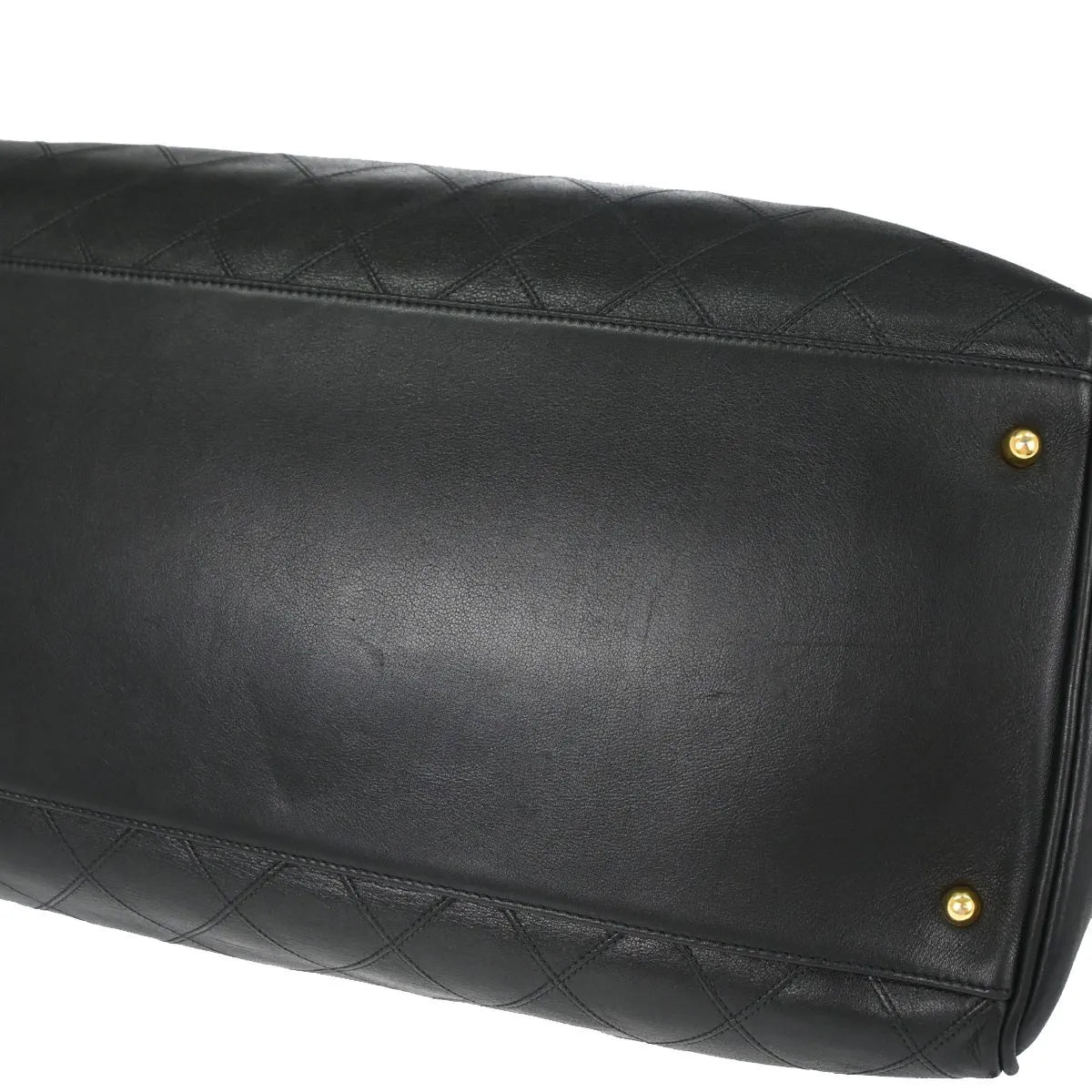 Chanel Vintage Supermodel Weekender Quilted Leather Black Leather Shoulder Bag Bag (Pre-Owned)