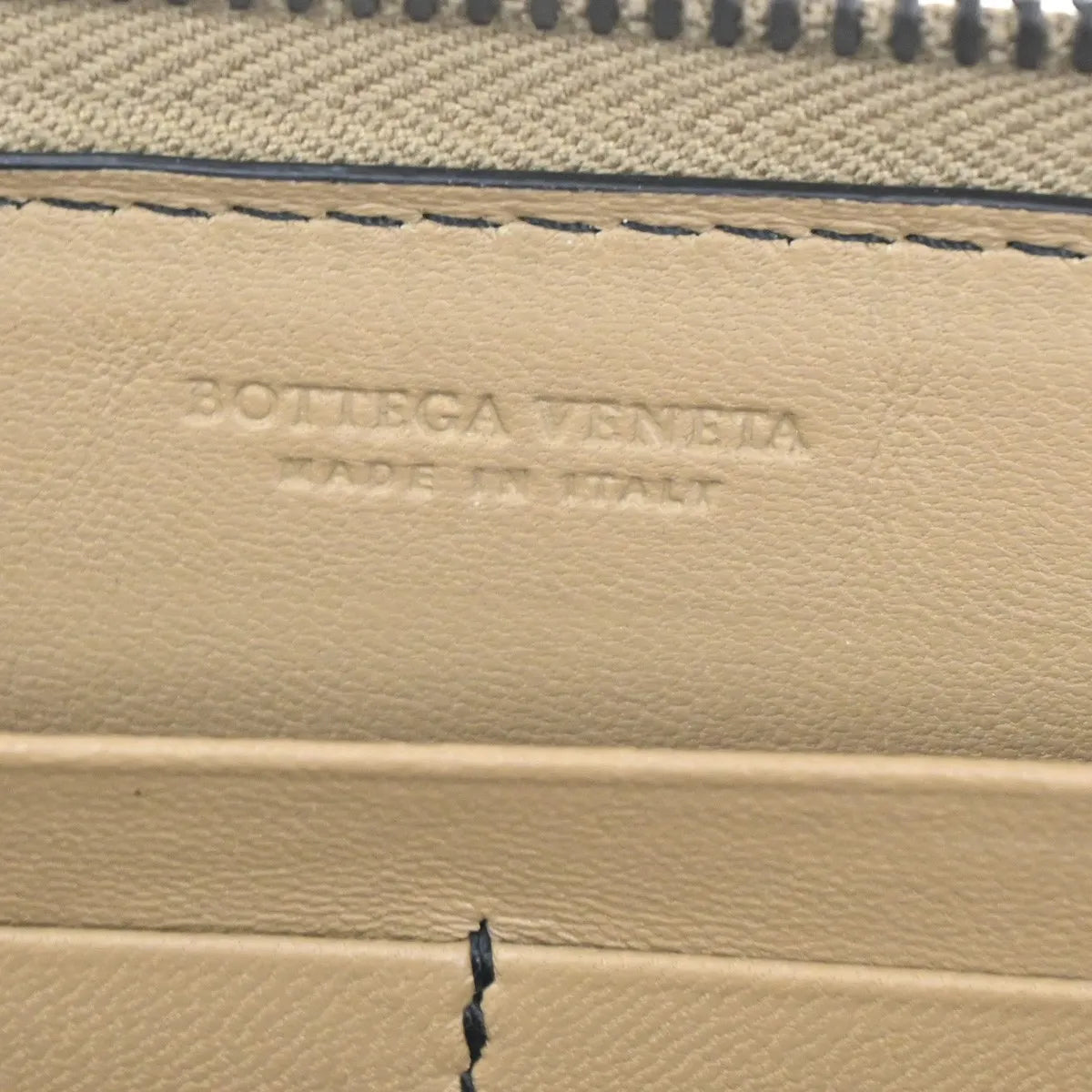 Bottega Veneta Intrecciato Long Zip Leather Brown Leather Wallets Accessory (Pre-Owned)