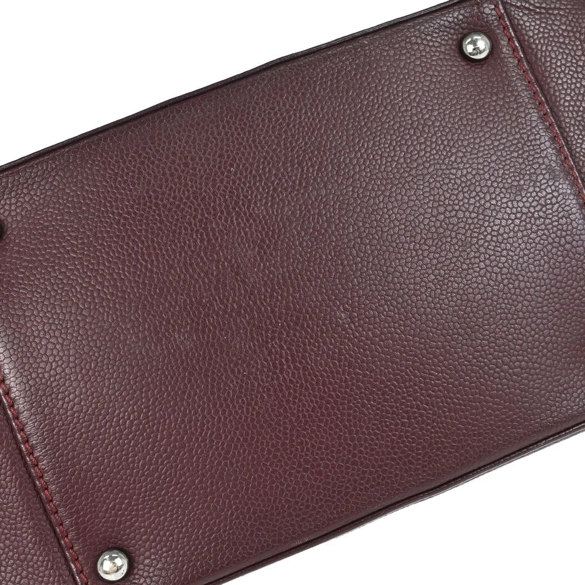 Chanel Mademoiselle Lock Shoulder Bag Quilted Caviar Burgundy Leather Shoulder Bag Bag (Pre-Owned)