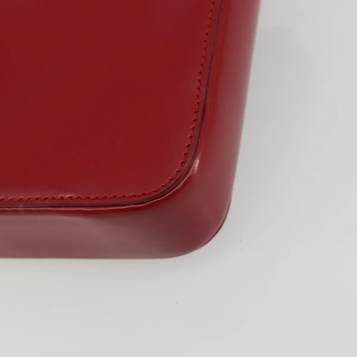 Prada Bow Top Handle Leather Red Leather Handbag (Pre-Owned)