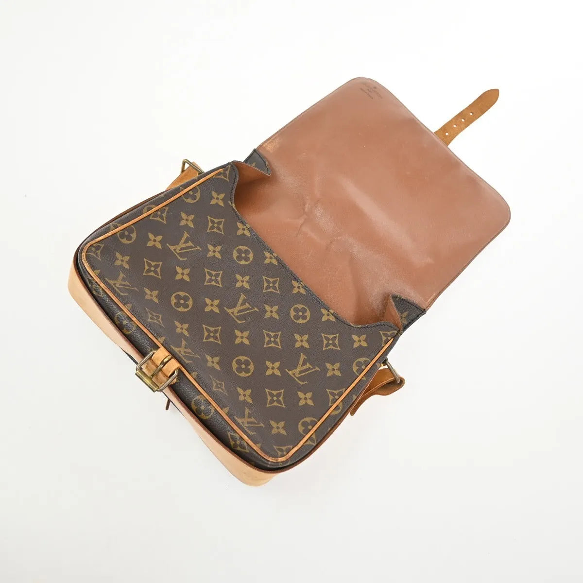 Louis Vuitton Cartouchiere Monogram Brown Canvas Shoulder Bag Bag (Pre-Owned)