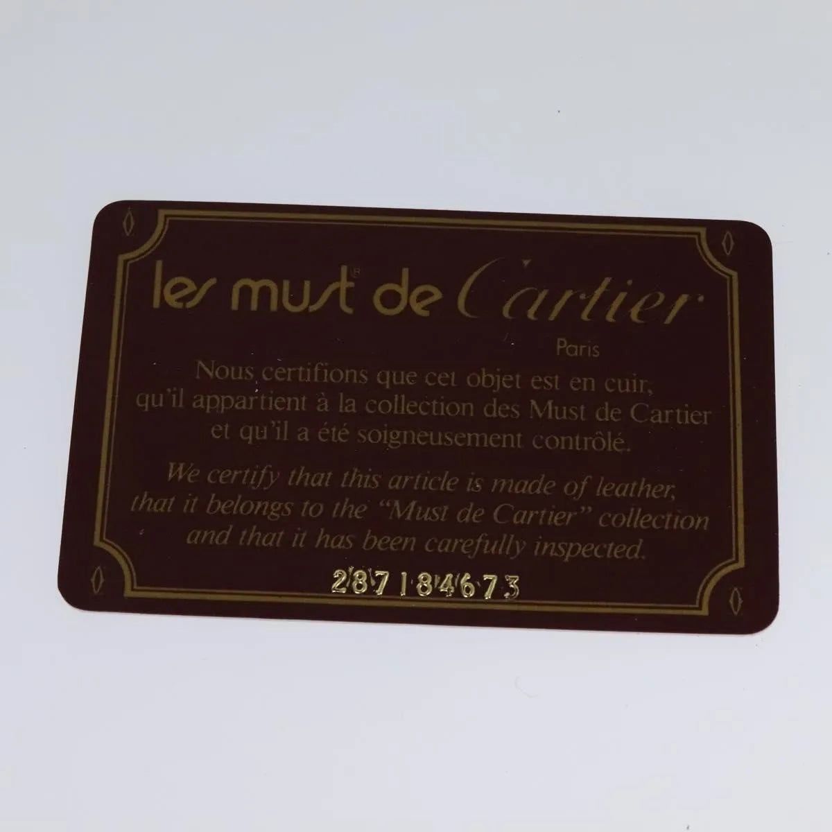Cartier Must De Cartier Clutch Leather Burgundy Leather Clutche & Pouche Bag (Pre-Owned)