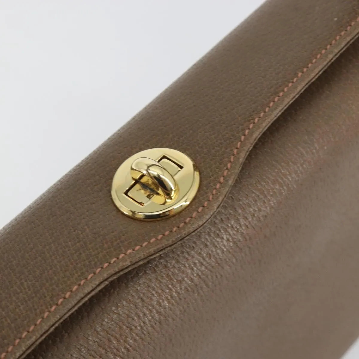 Gucci Vintage Convertible Box Leather Brown Leather Handbag (Pre-Owned)