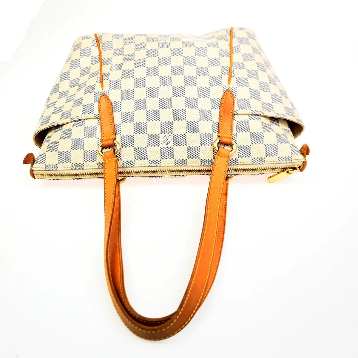 Louis Vuitton Totally Damier Azur White Canvas Shoulder Bag Bag (Pre-Owned)