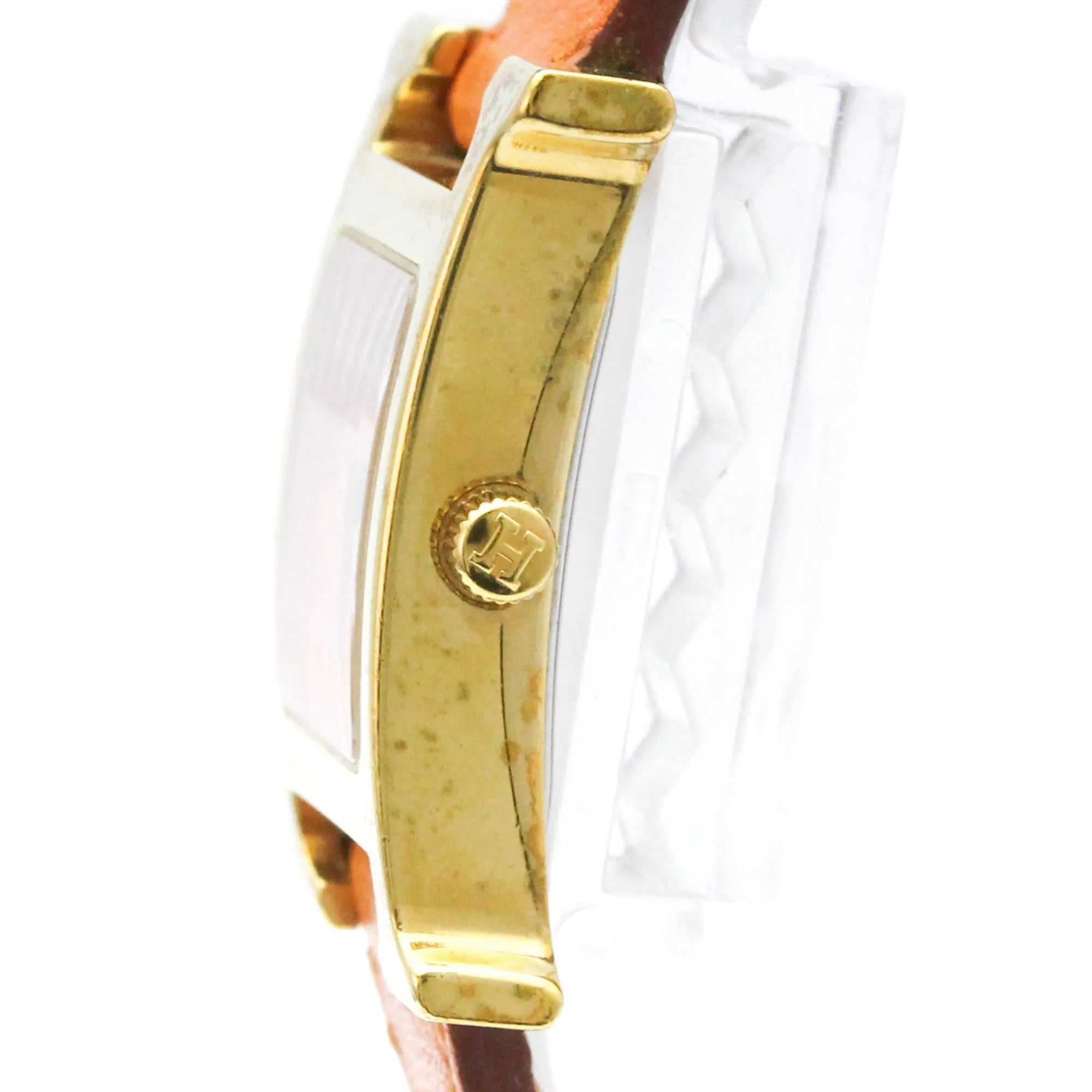 Hermes Heure H Quartz Stainless Steel And Leather Watch (Pre-Owned)