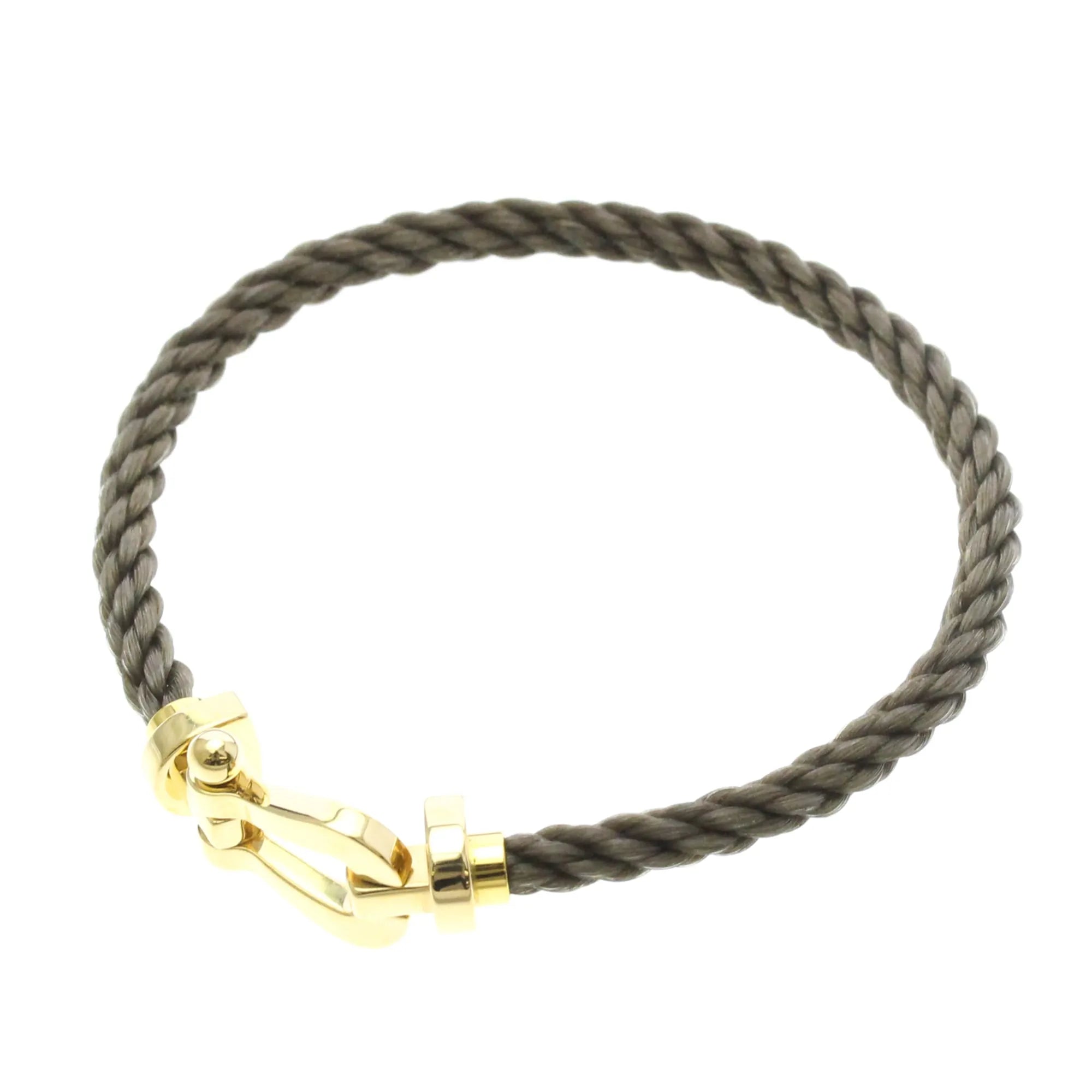 Fred Paris Force 10 Woven Cord And Stainless Steel With 18K Yellow Gold Gold Yellow_Gold Bracelet Jewelry (Pre-Owned)