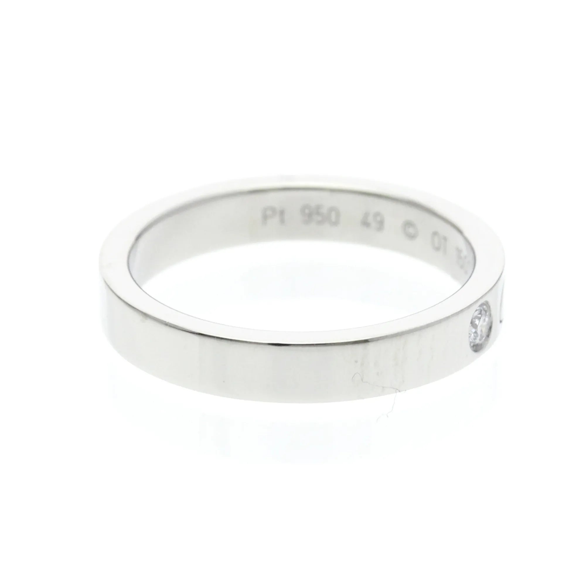 Cartier C De Cartier Wedding Band Platinum With Diamond Silver Platinum Ring Jewelry (Pre-Owned)