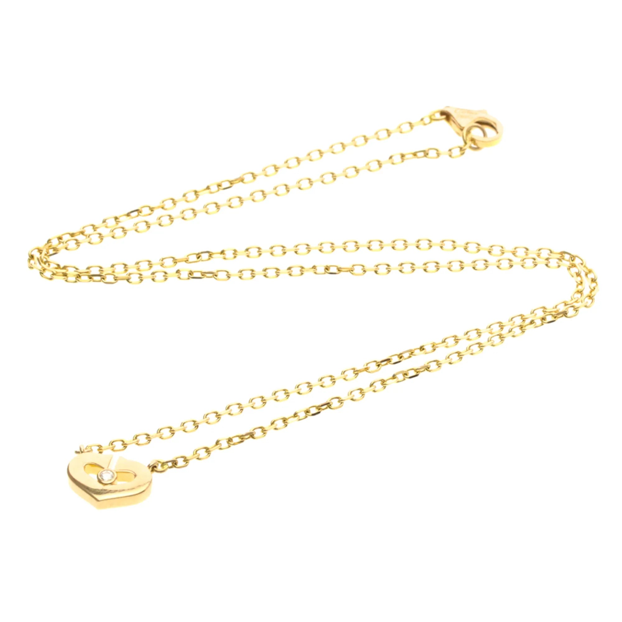Cartier C Heart De Cartier Pendant 18K Rose Gold With Diamond Gold Pink_Gold Necklace Jewelry (Pre-Owned)