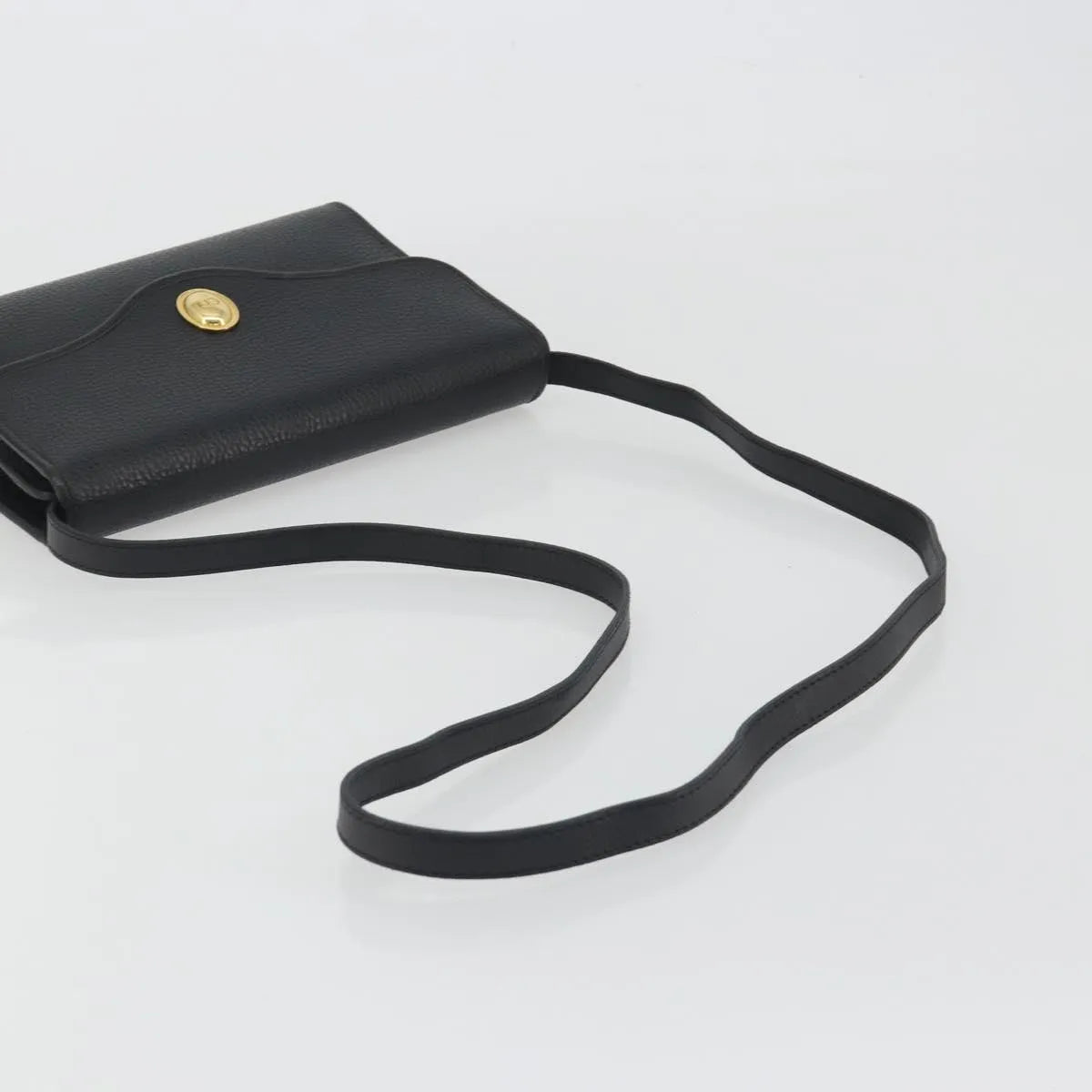 Christian Dior Vintage Cd Flap Leather Black Leather Shoulder Bag Bag (Pre-Owned)