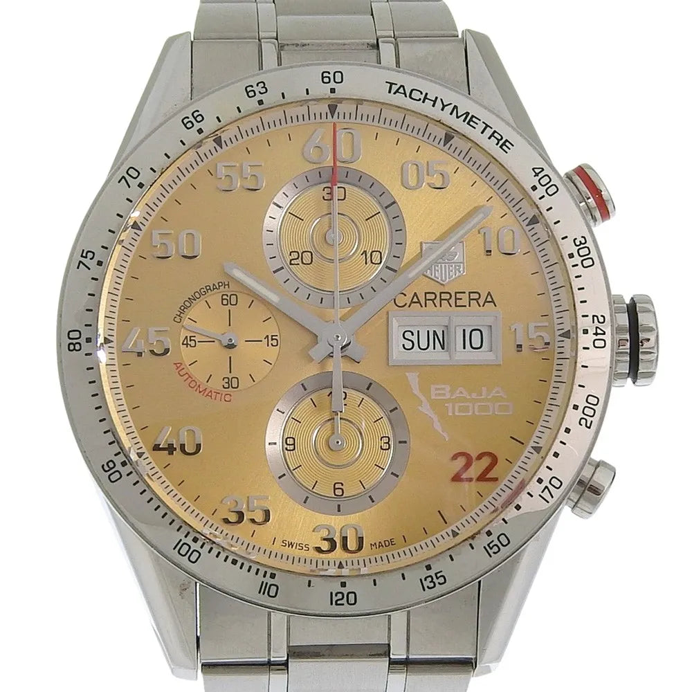 Tag Heuer Carrera Calibre 16 Chronograph Day Date Automatic Stainless Steel Watch (Pre-Owned)