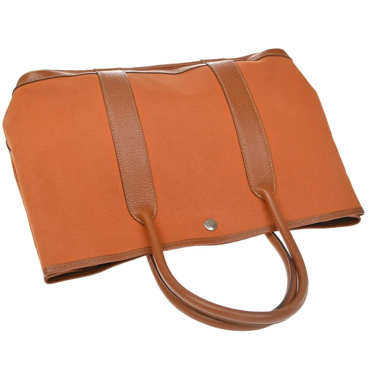 Hermes Garden Party Toile And Leather Orange Canvas Handbag (Pre-Owned)