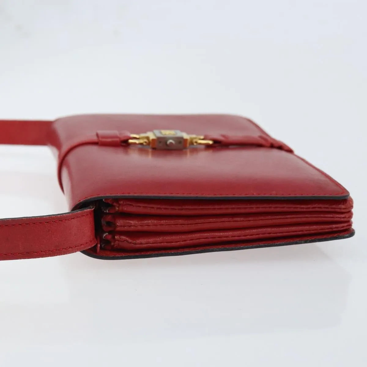 Celine Vintage Leather Red Leather Shoulder Bag Bag (Pre-Owned)