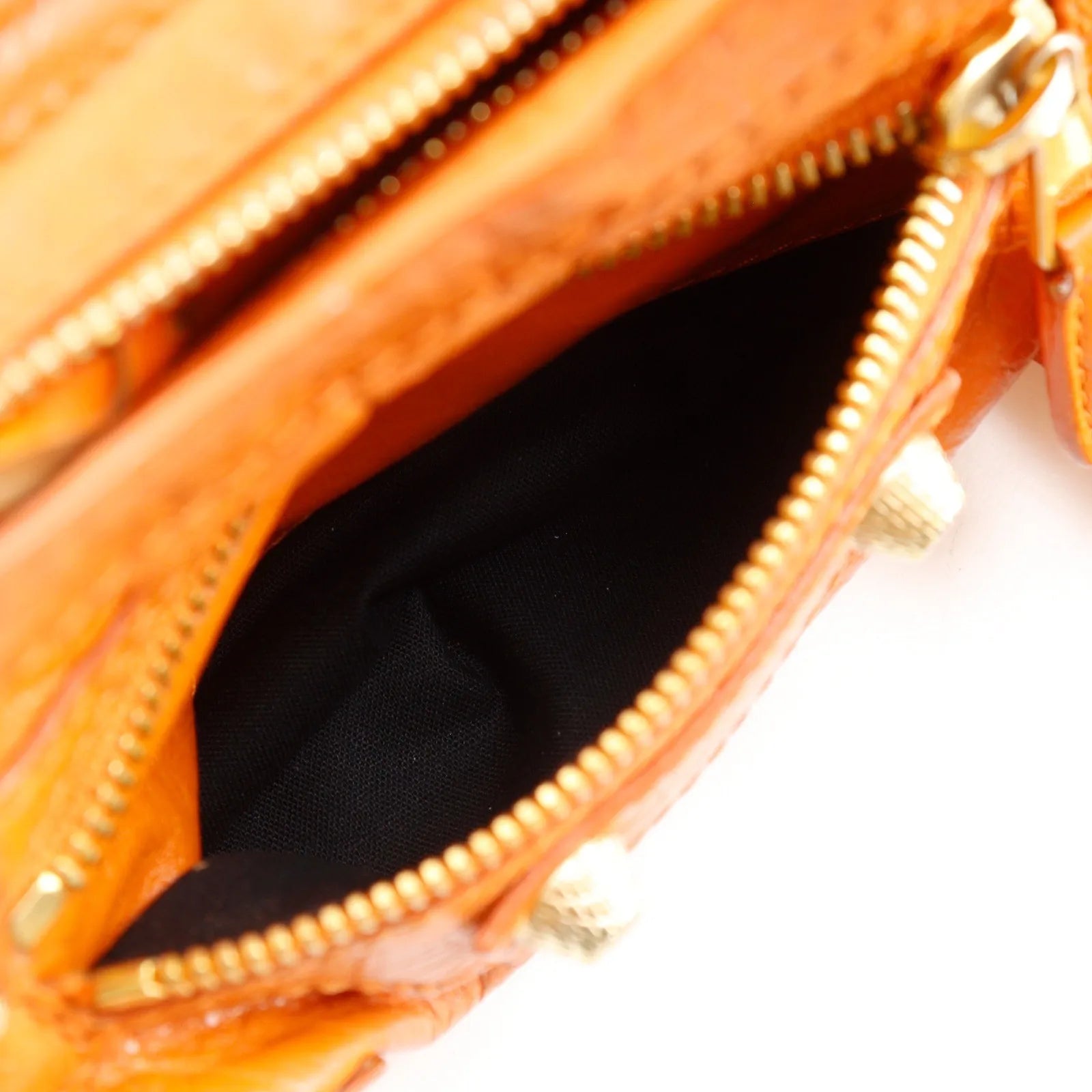 Balenciaga City Classic Studs Leather Orange Calfskin Handbag (Pre-Owned)