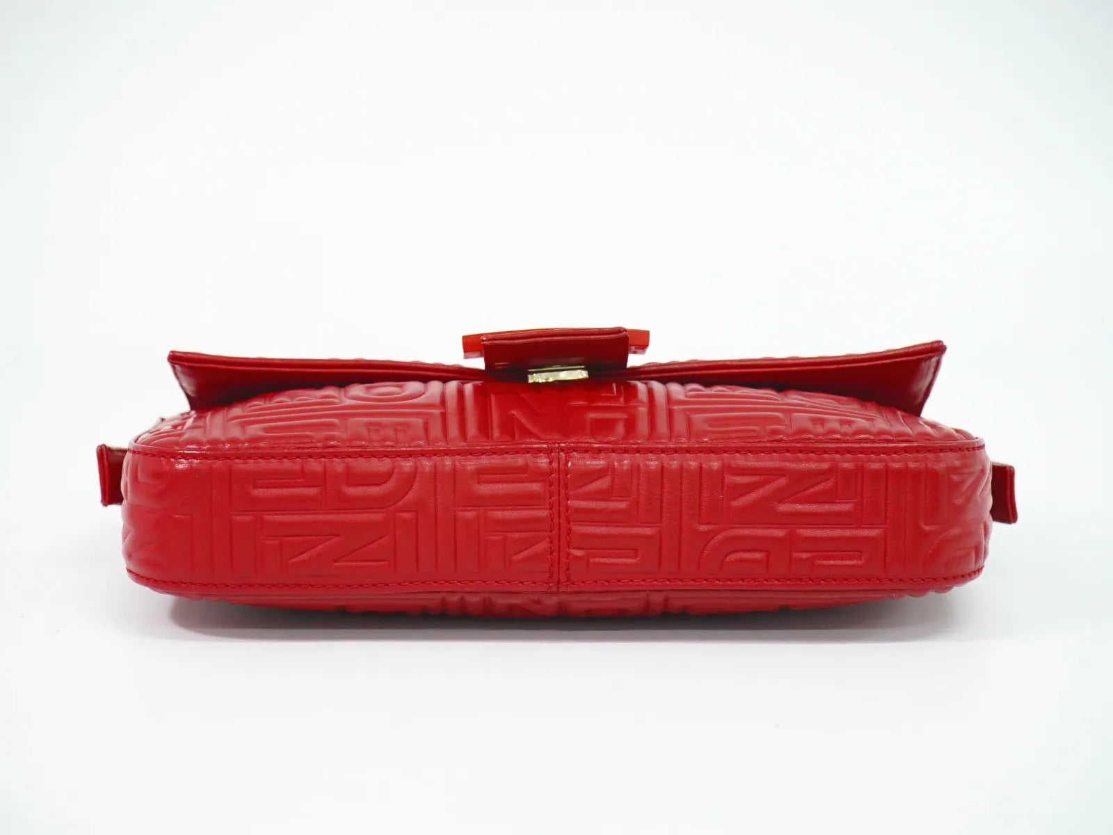 Fendi Mamma Baguette Leather Red Leather Handbag (Pre-Owned)