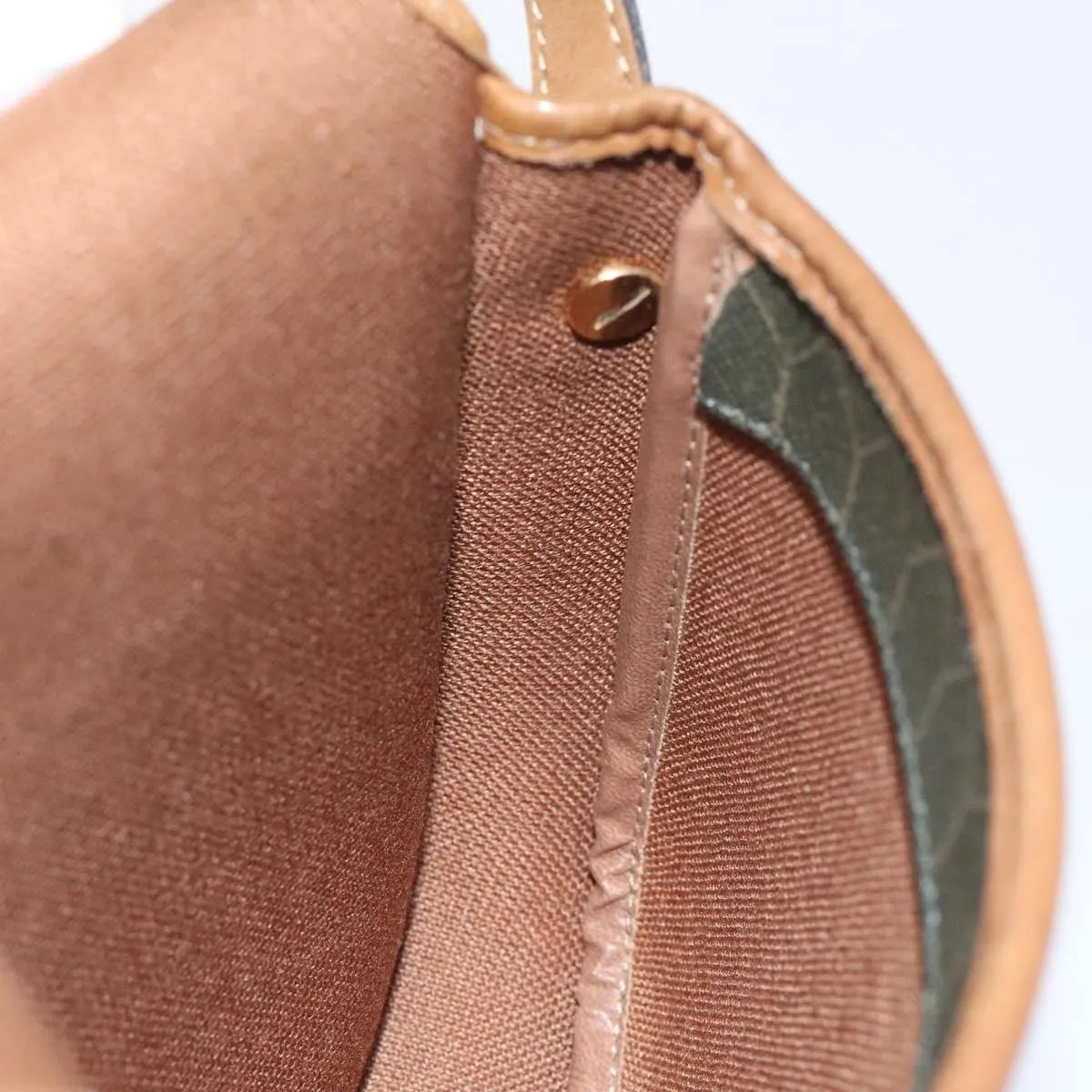 Christian Dior Vintage Honeycomb Flap Coated Canvas Khaki Canvas Shoulder Bag Bag (Pre-Owned)