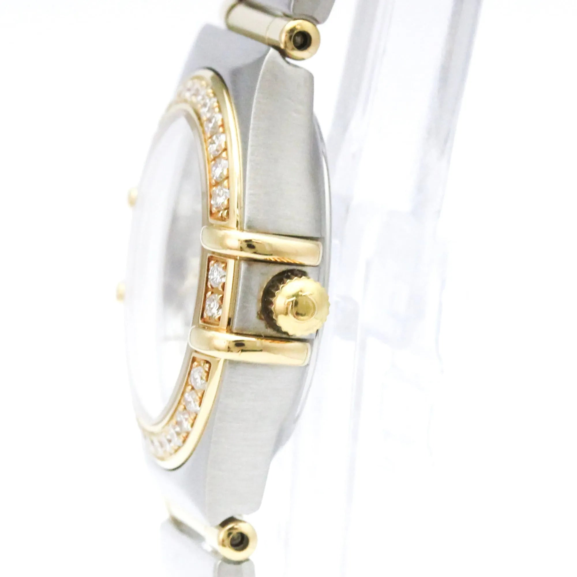Omega Constellation Quartz Stainless Steel And Yellow Gold With Diamond Bezel And Markers And Mother Of Pearl Watch (Pre-Owned)