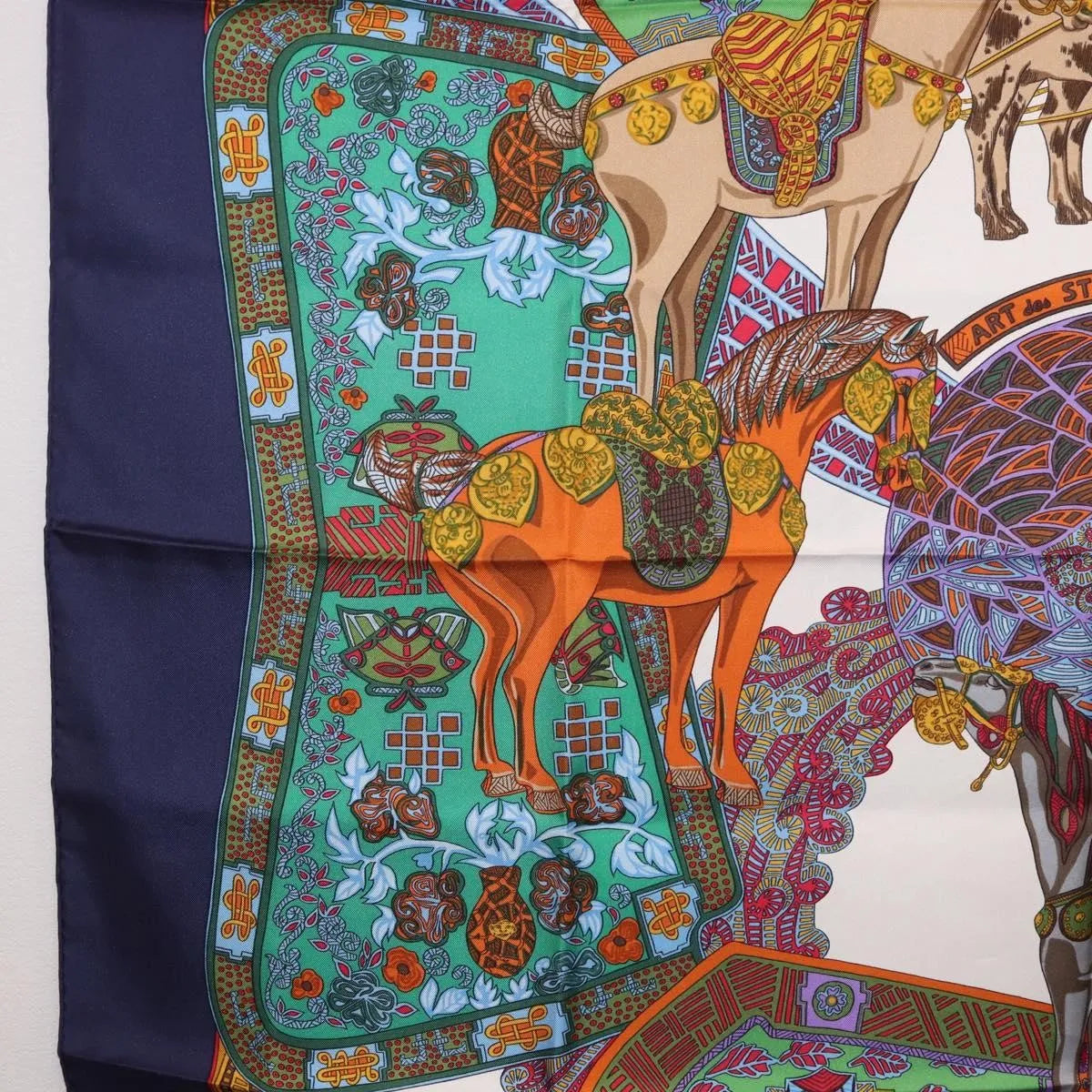 Hermes Carré 90 Silk Multicolor Navy Silk Scarve & Shawl Accessory (Pre-Owned)